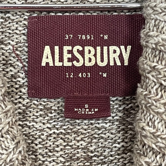 Alesbury Men’s Grey Neutral Button Down Cotton Blend Sweater Size Small - Picture 4 of 7